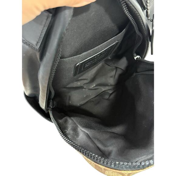 Coach Edge Pack Signature Canvas Black Brown Leather Sling Bag 89909 - Picture 10 of 16